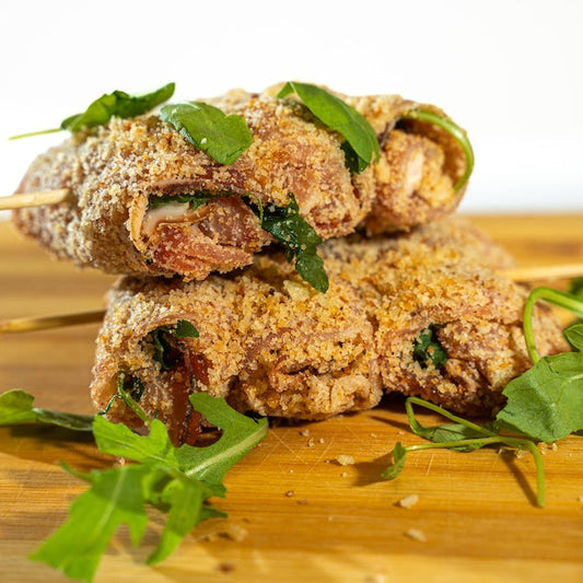 Involtini gourmet pronti da cuocere con speck affumicato, rucola e provolone dolce – Macelleria SMAP
